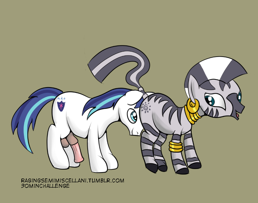 equine female friendship_is_magic male my_little_pony ragingsemi shining_armor_(mlp) straight_hair tagme unicorn zebra zecora_(mlp)