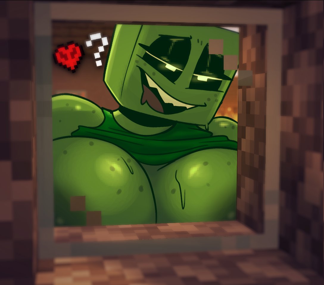 1girls against_glass against_wall areola asking_for_it asking_for_sex big_areola big_breasts big_nipples breasts breasts_focus breasts_out creeper creeper_girl female flashing flashing_breasts gigantic_breasts glass huge_breasts looking_at_viewer minecraft mojang naughty naughty_face naughty_smile nipples open_mouth pulling_clothing sharp_teeth shirt_pull smile smiling smiling_at_viewer srrealleaf sweat sweatdrop sweating teasing teasing_viewer waiting waiting_for_sex wanting_sex