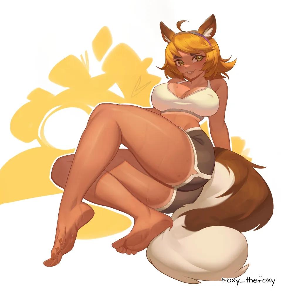1:1, 1:1 aspect ratio, 1girls, 2d, 2d (artwork), 2d artwork, adult, adult female, ahoge, animal ear fluff, animal ears, animal tail, ankles, arm support, ass, background, baddie, bare arms, bare calves, bare chest, bare knees, bare legs, bare midriff, bare shoulders, bare skin, bare soles, bare thighs, bare toes, barefoot, bewitching thighs, big boobs, big breasts, black shorts, blank background, bra, breasts, breasts apart, brown skin, brown skinned female, brown-skinned female, busty, busty female, busty girl, calves, child bearing hips, collarbone, curvaceous, curvaceous body, curvaceous female, curvaceous figure, curvaceous hips, curvaceous thighs, curvy, curvy ass, curvy body, curvy female, curvy figure, curvy hips, curvy thighs, digital, digital art, digital drawing, digital drawing (artwork), digital media, digital media (artwork), doreen green, drawing, exposed arms, exposed chest, exposed legs, exposed midriff, exposed shoulders, exposed thighs, exposed toes, feet, female, female focus, female only, fertile, fertile hips, from below view, from front, front view, full body, full body view, ginger, ginger hair, green eyes, green-eyed female, groin, hourglass figure, inframammary fold, knees, large boobs, large breasts, lascivious, lean figure, legs, looking at viewer, low angle view, low-angle shot, marvel, marvel rivals, mature, mature female, mature woman, midriff, monotone background, narrow waist, nipple bulge, no shoes, one color background, orange hair, orange hair female, orange-haired female, parted lips, plain background, roxy thefoxy, short hair, shorts, shorts tan, shoulders, slender body, slender waist, slim female, slim waist, smile, smiley face, smiling, smiling at viewer, soles, solid color background, solo, squirrel ears, squirrel girl, squirrel girl (marvel rivals), squirrel girl (marvel), squirrel tail, tail, tan, tan body, tan chest, tan legs, tan line, tan lines, tan skin, tan skinned female, tanned, tanned body, tanned breasts, tanned female, tanned girl, tanned skin, thick thighs, thighs, toes, underwear, view from below, viewed from below, voluptuous, voluptuous ass, voluptuous body, voluptuous female, voluptuous figure, voluptuous woman, white background, white bra, white underwear, wide hips, woman