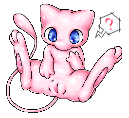 blue_eyes color eyes female female_only front_view fur furry furry_tail kurobedamu mew nudity open_eyes pink_fur pokemon pokemon_(species) solo straight_hair tail vulva white_background