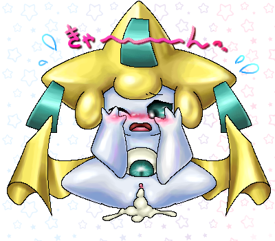 blush color cum female female_only front_view jirachi kurobedamu pokemon pokemon_(species) solo vulva