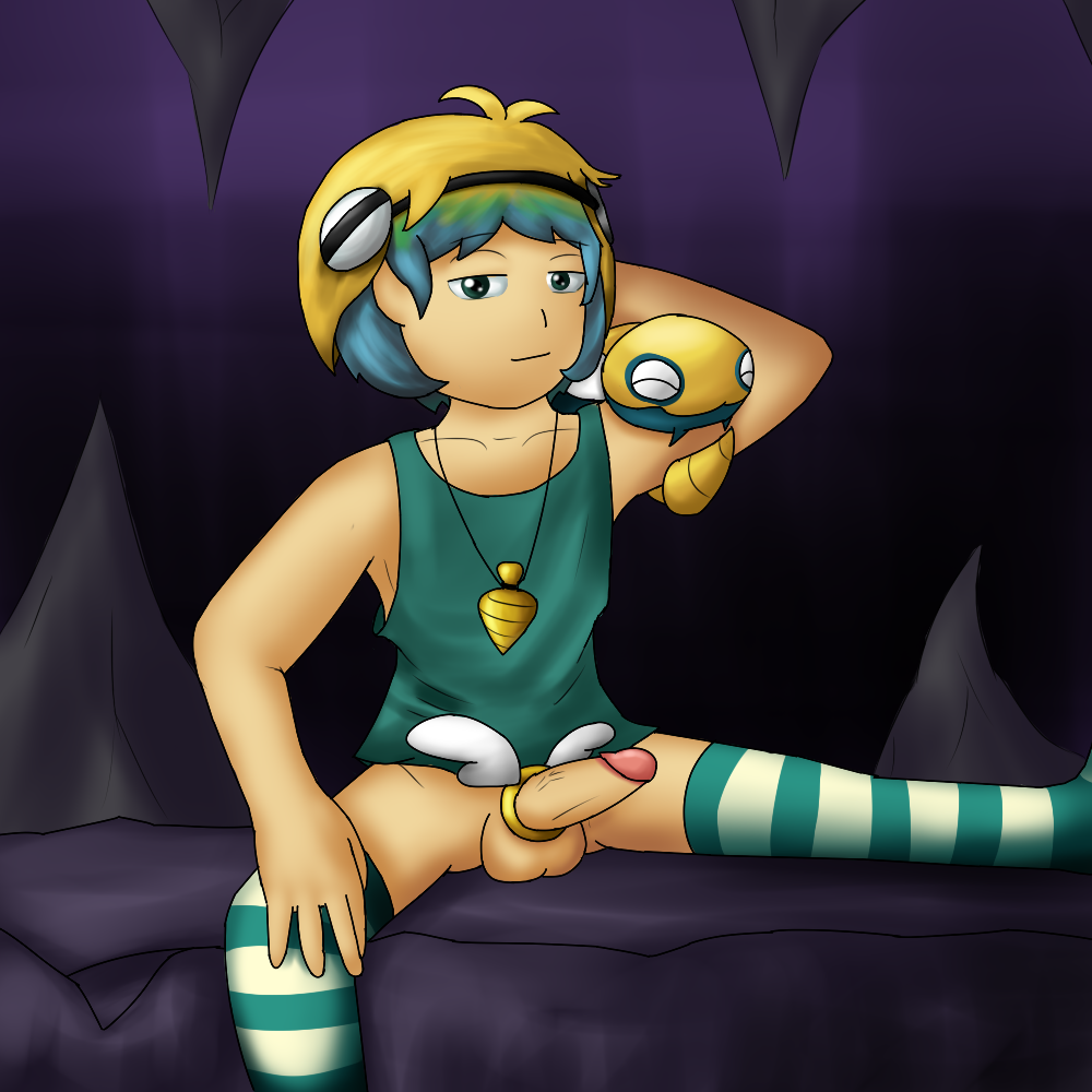 clothes color dunsparce feral humanized interspecies male male_only nuggets_resort penis pokemon sitting tagme testicles