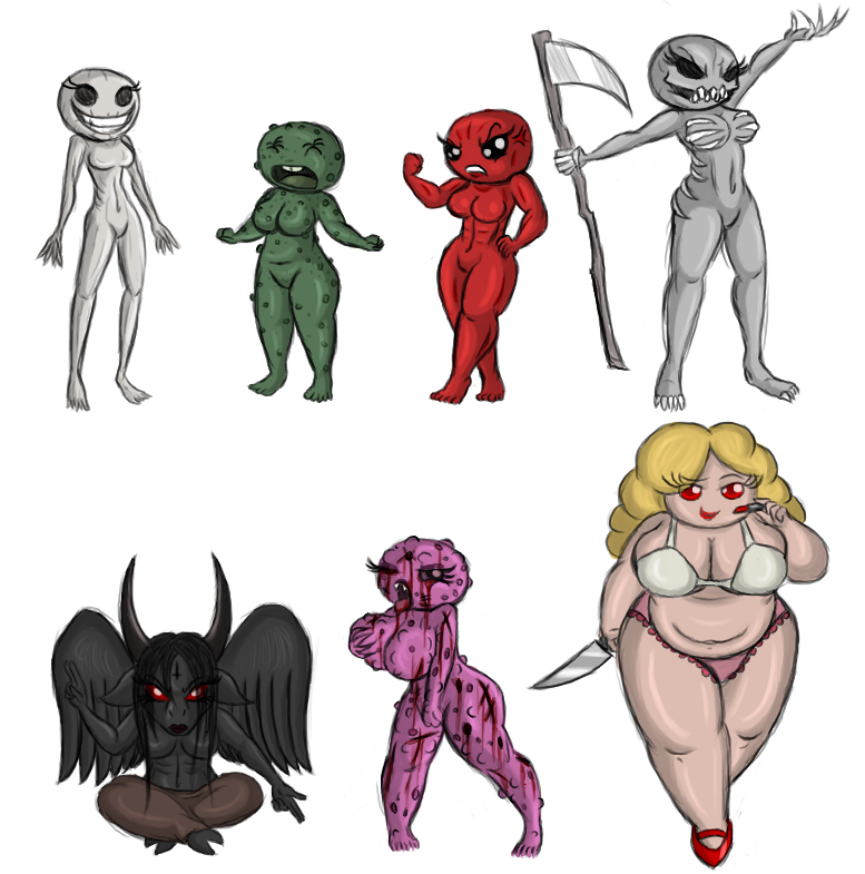 7girls bare_arms bare_breasts bare_chest bare_legs bare_shoulders barefoot bleeding blonde blonde_female blonde_hair blood bra breasts color colored completely_naked completely_naked_female completely_nude completely_nude_female dark_body dark_eyes dark_hair dark_skin death_(the_binding_of_isaac) demon demon_girl demon_horns demon_humanoid demon_wings eyebrows eyebrows_visible_through_hair eyelashes eyes eyes_half_closed eyes_half_open eyes_open famine_(the_binding_of_isaac) female female_only green_body green_skin hair human human_female knife long_hair looking_at_viewer looking_away lust_(the_binding_of_isaac) mom_(the_binding_of_isaac) monster monster_girl mother mouth mouth_open multiple_girls naked naked_female no_bra no_clothes no_eyes no_panties no_pupils no_underwear nude nude_female one_eye_closed one_eye_open open_eyes open_mouth panties pants pestilence_(the_binding_of_isaac) pupils red_body red_eyes red_lipstick red_skin rule_63 satan satan_(the_binding_of_isaac) skeleton smile smiling standing super_lust teeth the_binding_of_isaac timoteihiv tongue tongue_out undead war_(the_binding_of_isaac) white_background white_body white_skin yellow_hair zombie zombie_girl