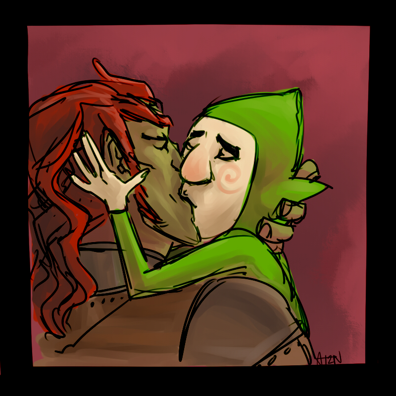 ganondorf male multiple_males seris_(artist) the_legend_of_zelda tingle yaoi