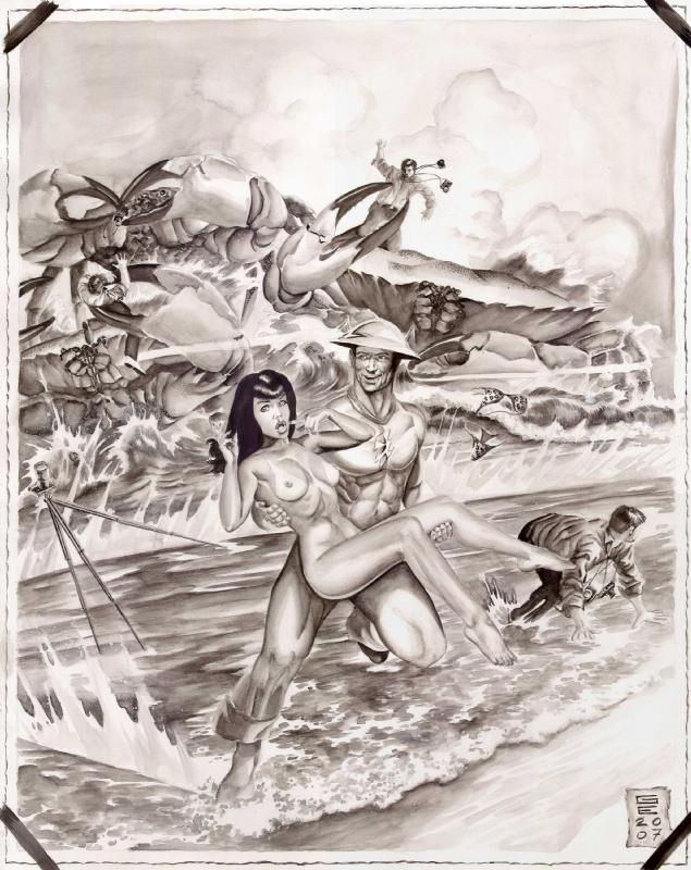 bettie_page dc gene_espy jay_garrick monochrome the_flash