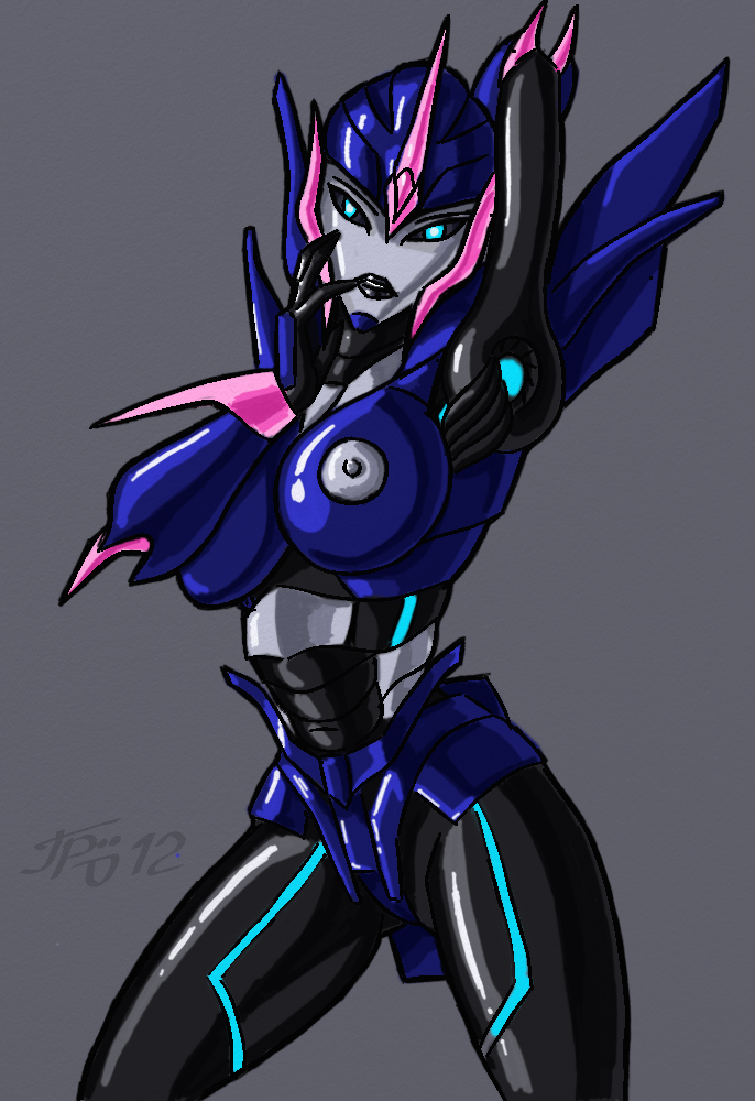 1girls alien alien_girl arcee arcee_(prime) big_breasts blue_eyes breasts busty female female_only grey_nipples grriva machine nipples robot robot_girl solo solo_female tagme thick_legs transformers transformers_prime