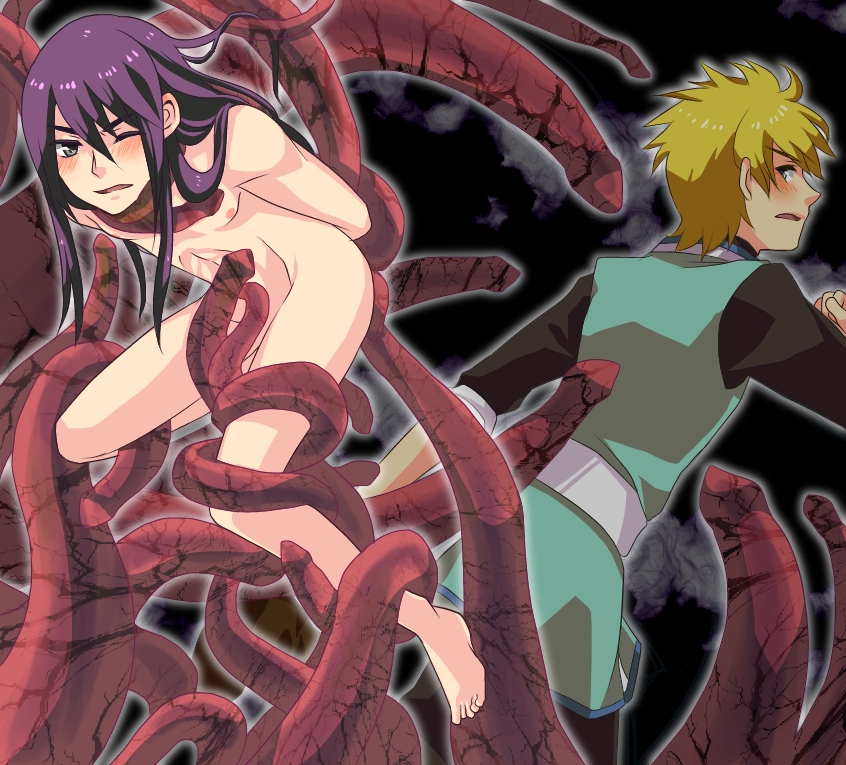 2boys flynn_scifo male malesub multiple_boys nude suspension tagme tales_of_(series) tales_of_vesperia tentacle tentacle_on_male yuri_lowell