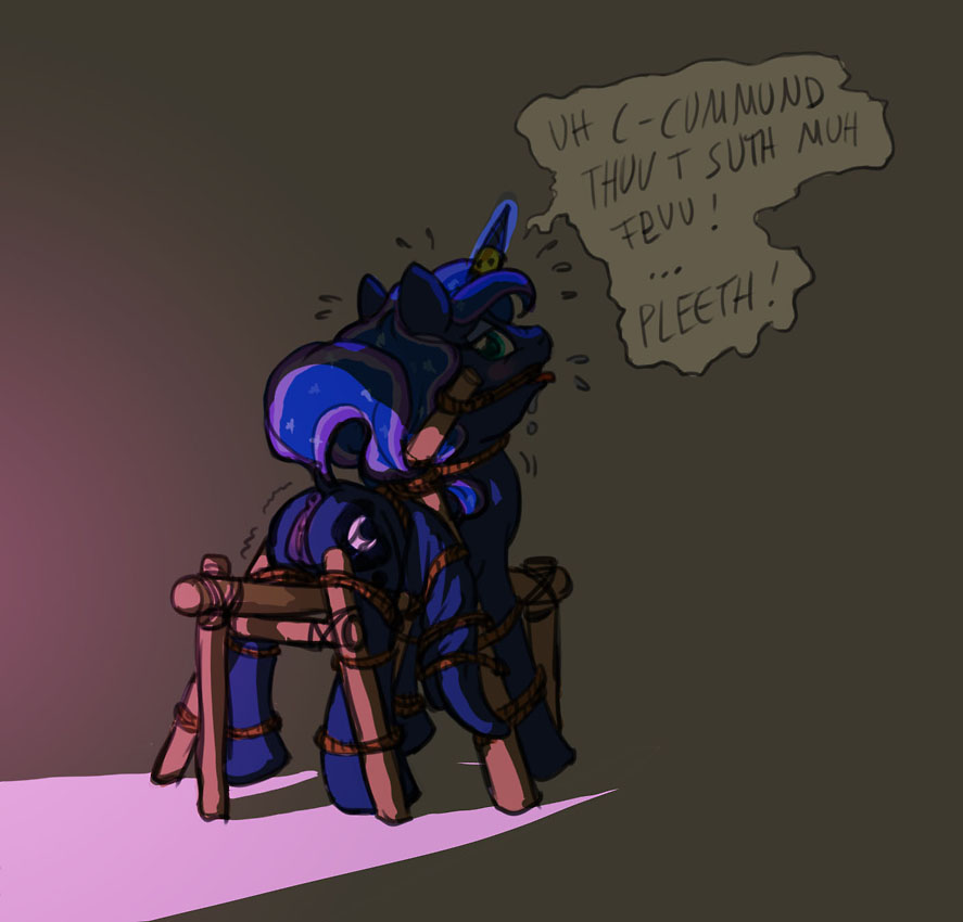 bondage carnifex friendship_is_magic muffled_words my_little_pony princess_luna_(mlp) smooth_skin