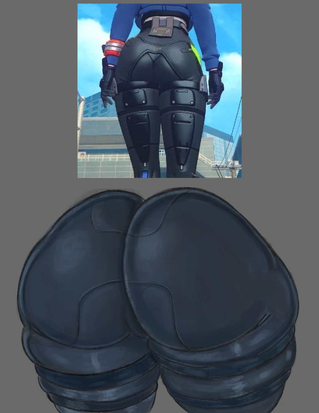 1girls, ass, ass focus, big ass, big butt, fat ass, huge ass, policewoman, sashimilotus, solo, solo focus, thick thighs, zenless zone zero, zhu yuan