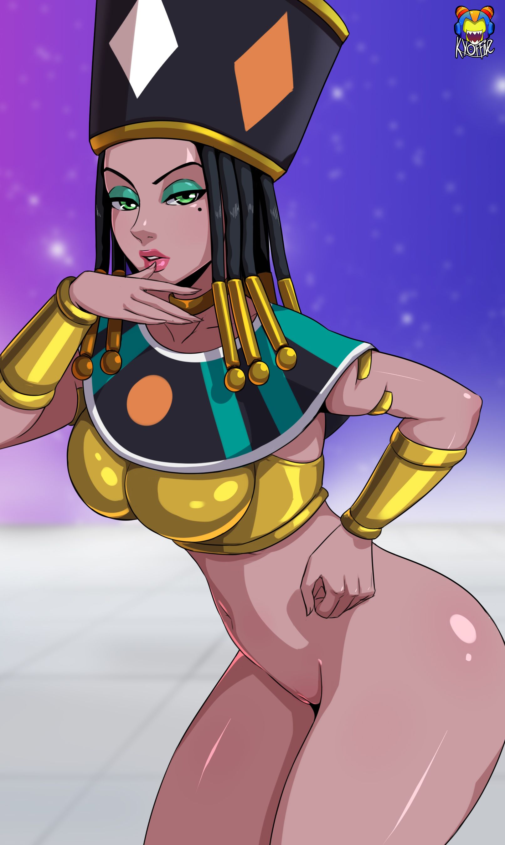 1girls, dark skin, dark-skinned female, dragon ball, dragon ball super, female, female only, helles, kyoffie, solo