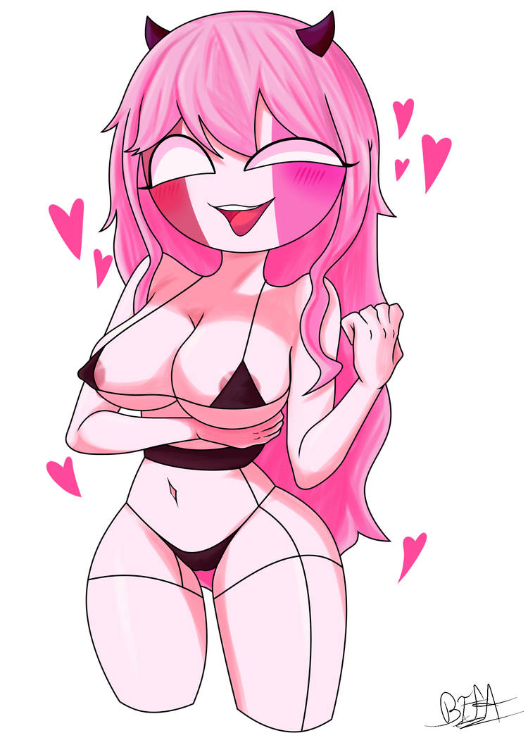 1girl, 1girls, aerolae, belly, belly button, bifa, breasts, female, female focus, female only, friday night funkin, friday night funkin mod, heart symbol, legs, open mouth, pink hair, pussy, sarvente (dokki.doodlez), sarvente (friday night funkin), sexy body, tits
