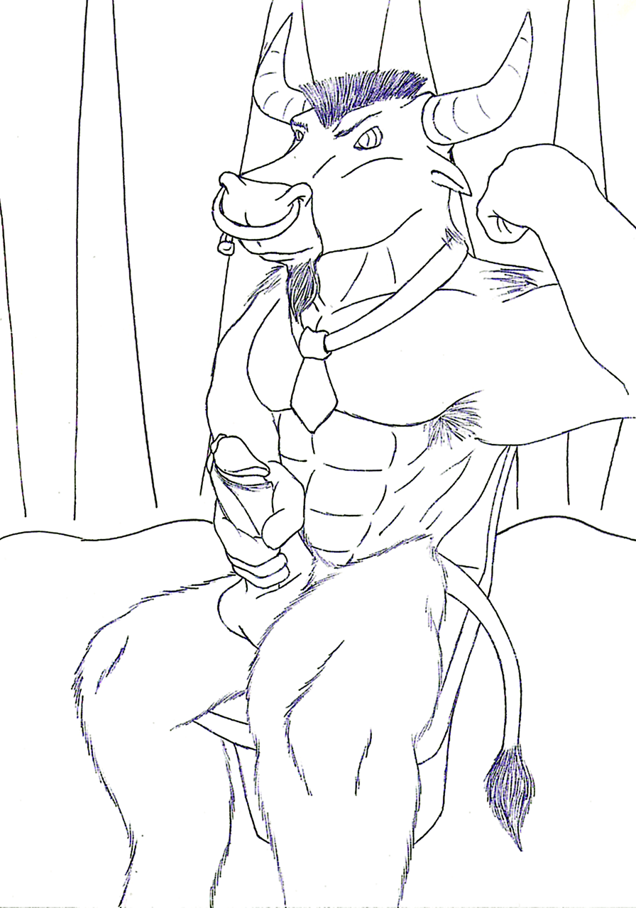 anthro balls drayo-y friendship_is_magic iron_will_(mlp) male male_only minotaur muscular muscular_anthro muscular_male my_little_pony penis tagme