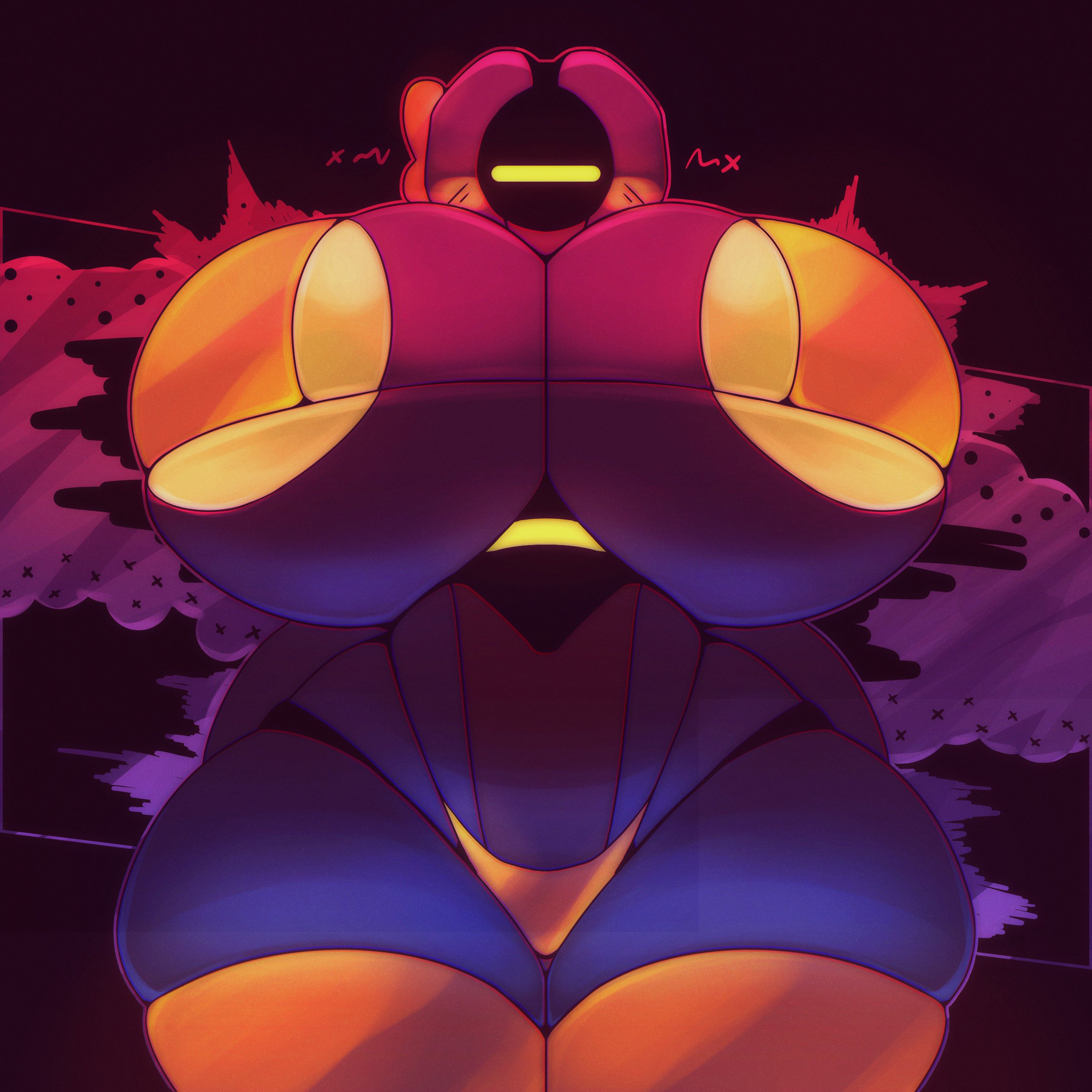 breasts, breasts bigger than head, female, looking at viewer, ludicrousspeeds, mirage (ultrakill), tagme, ultrakill