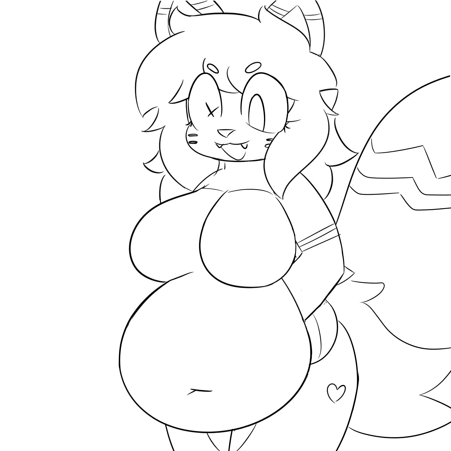 animated, animation, anthro, belly expansion, big belly, big breasts, breasts, burp, burping, expansion, female, furry, furry only, gif, grabbing belly, grabbing own belly, gurgle, huge belly, hyper, inflation, kitsune, lhacedor, loop, open mouth, original character, playing with belly, pleasure face, shaking, shaking breasts, text, tongue, tongue out, white fur