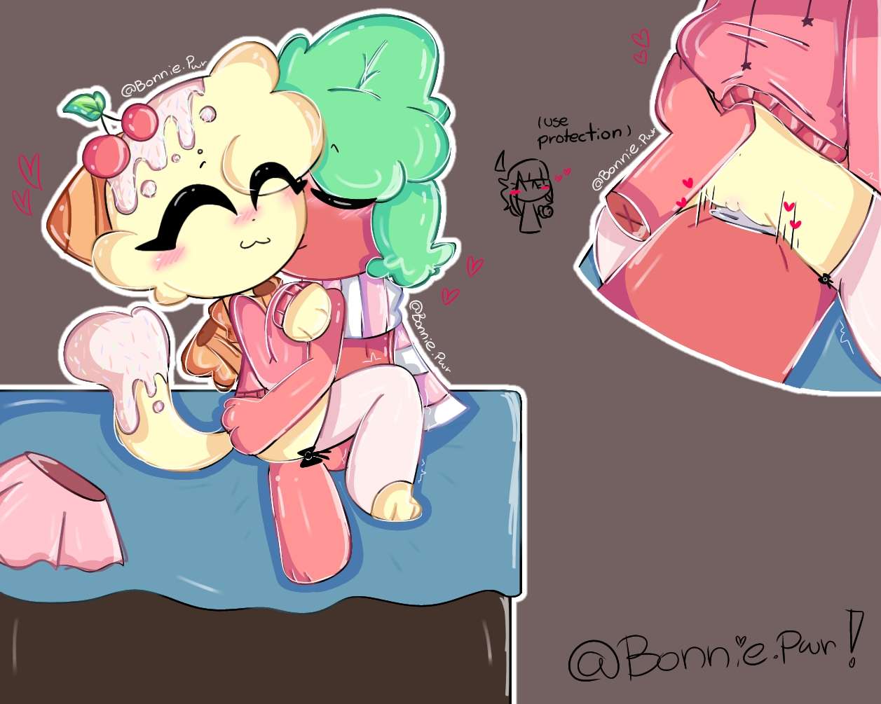bonnie.pwr, condom, dandy's world, fan character, mika (bonnie.pwr), ocxcanon, sprout (dandy's world), tagme