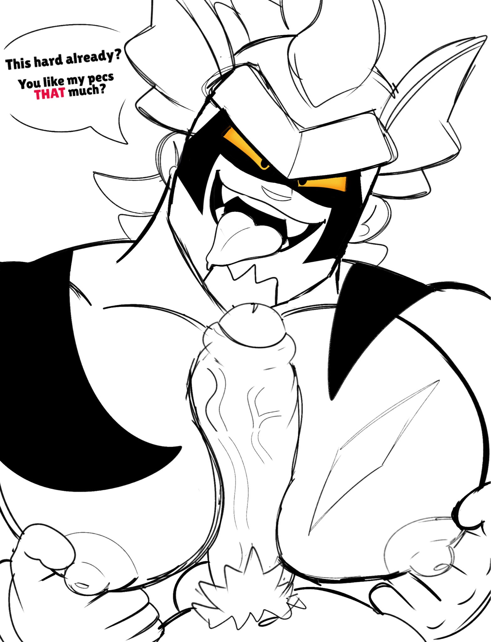 bara, big pecs, brawl stars, damian (brawl stars), first porn of character, gay, male, muscular, muscular male, pecjob, penis, xtra0182