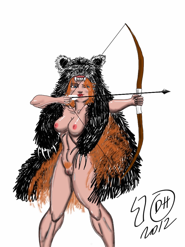 10s 1girls 2000s_and_2010s_style 2010s 2012 arrow arrow_(projectile) arrow_(weapon) bear_pelt bearskin blue_eyes bow_(weapon) brave casual celtic clitoris disney disney_princess dragonhorse10 facing_viewer feet_out_of_frame female female_only furs human ineffective_clothing merida nipples orange_hair orange_pubic_hair outerwear pale_skin pixar pussy red_hair scottish tagme uncensored weapon