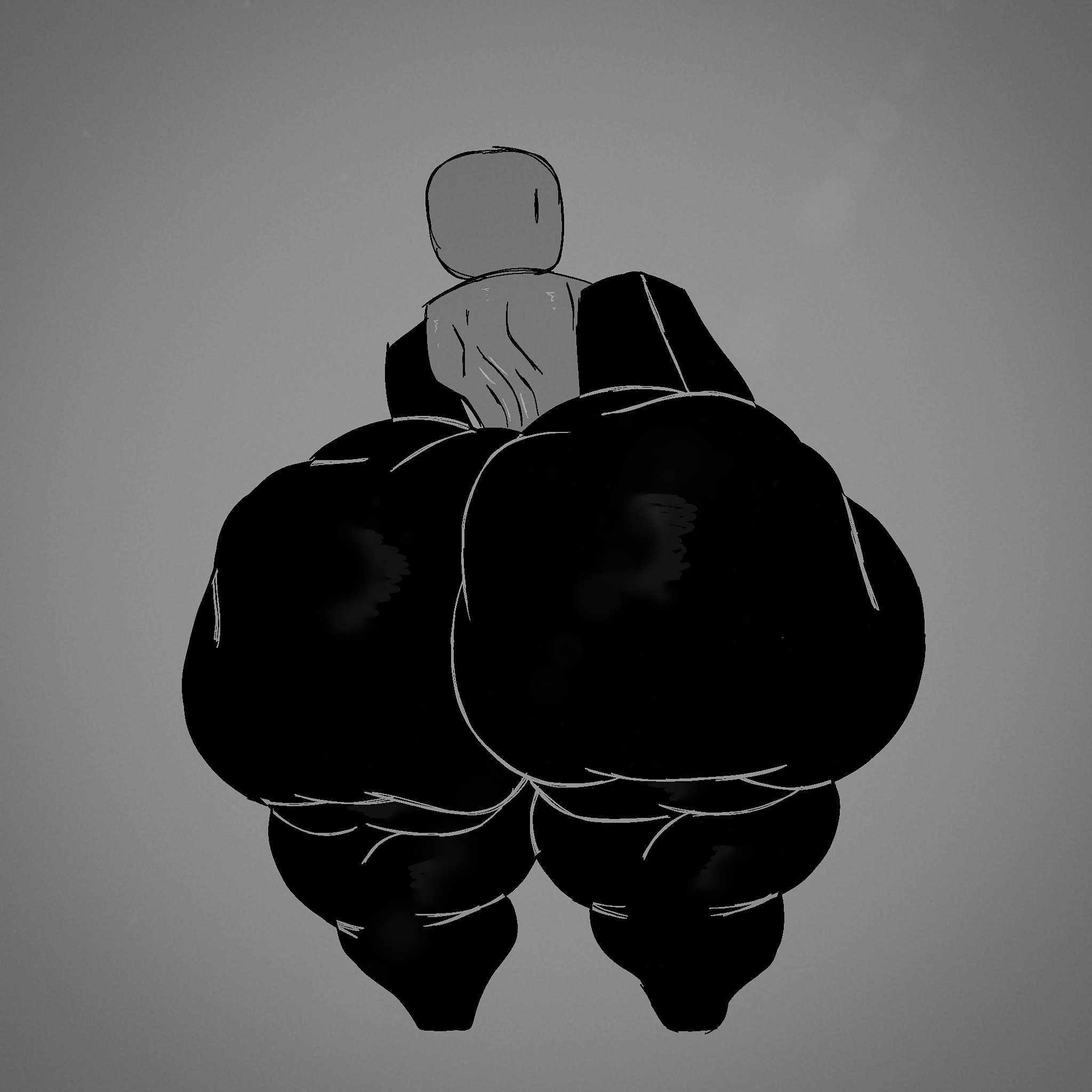 ambiguous gender, ass, ass focus, big ass, black legs, elegy, fatass, female, male, monochrome, roblox, robloxian, tagme, theelegyofasoul, thicc, thick ass, thick thighs, thighs, whatever gender
