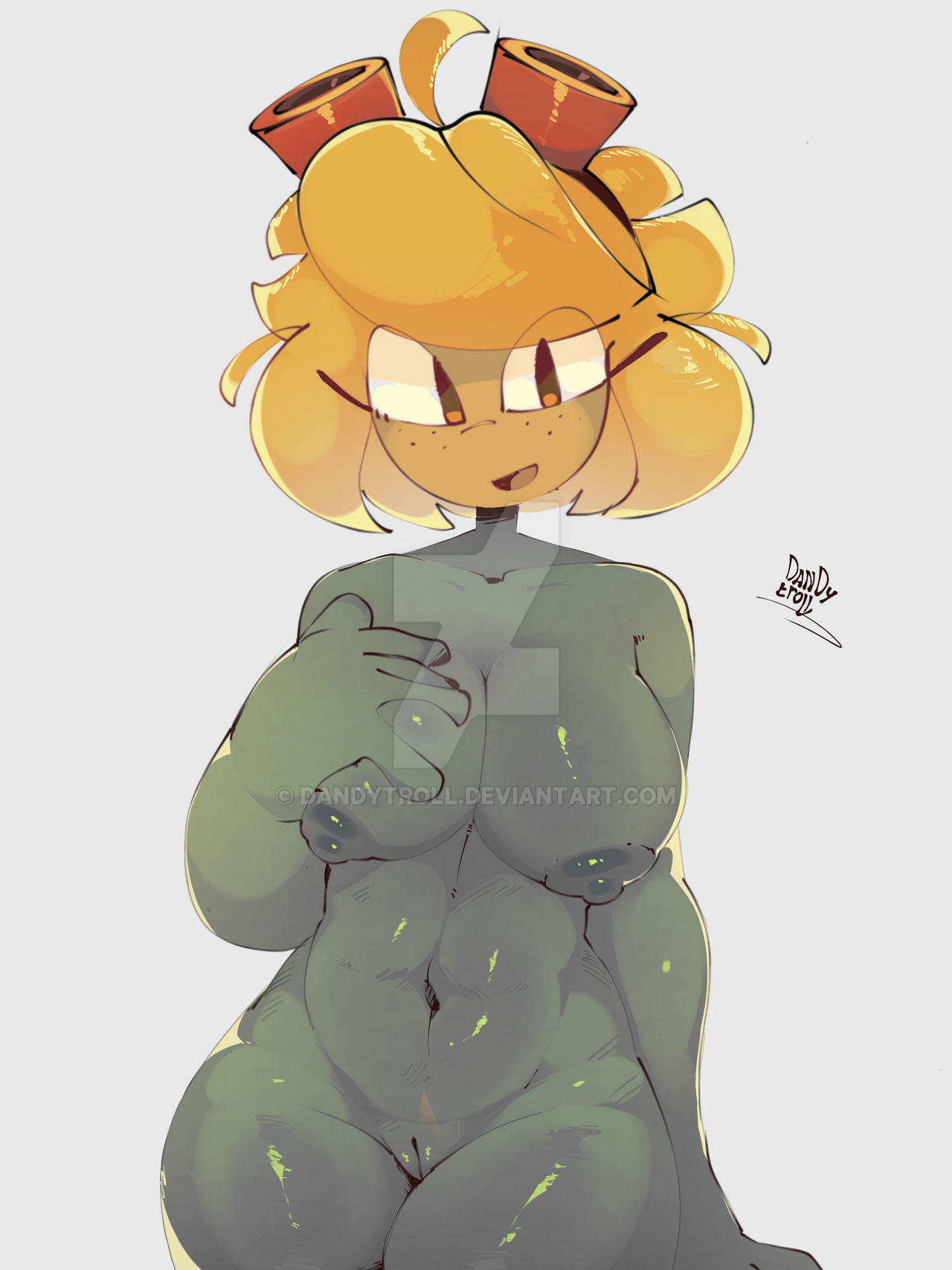 1girls, anthro, anthrofied, ass, breasts, dandytroll, deviantart watermark, female, flora fauna, plant, plant girl, plant humanoid, plantie, plants vs zombies, plants vs. zombies, popcap games, pussy, solar flare (pvz), sunflower (pvz), watermark