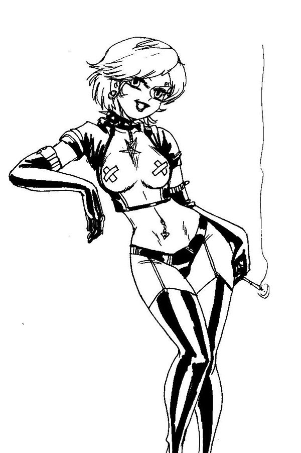 ben_10 biesiuss female female_only gwen_tennyson human medium_breasts monochrome solo tagme