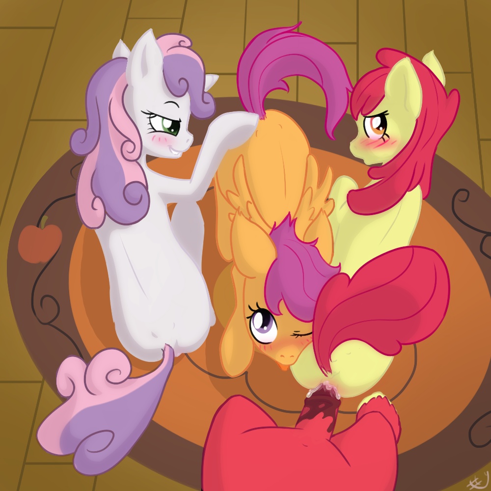 apple_bloom_(mlp) big_macintosh_(mlp) cub cutie_mark_crusaders earth_pony equine female friendship_is_magic horse male my_little_pony pegasus pony scootaloo_(mlp) sharpy smooth_skin sweetie_belle_(mlp) unicorn young