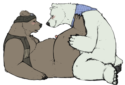 grizzly male_only polar_bear polar_bear_cafe shirokuma shirokuma_cafe