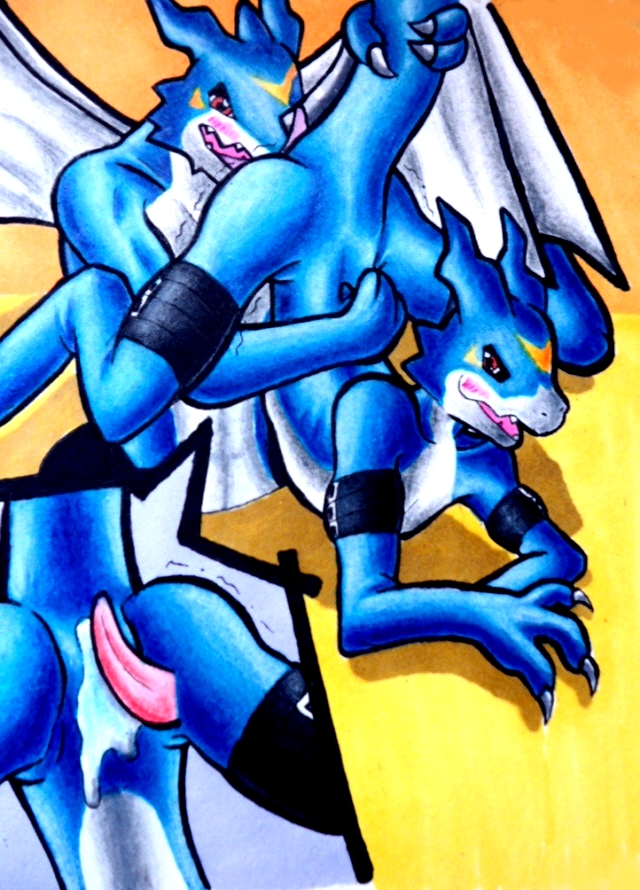 digimon duo exveemon flamedramon gay male male/male male_only tagme tmdduq6918 yaoi