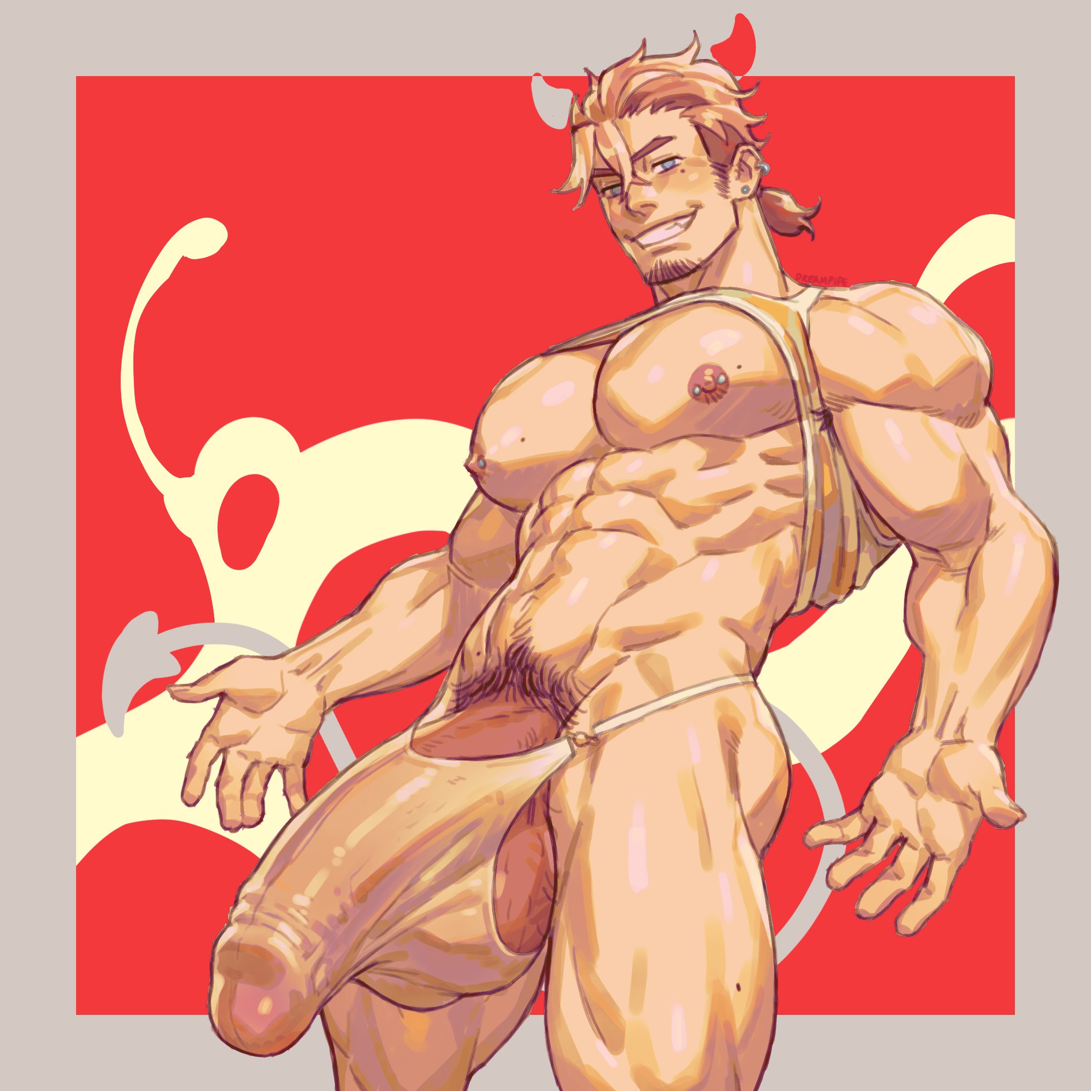 balls, big pecs, bodybuilder, dreampipe, hyper, hyper balls, hyper bulge, hyper cock, hyper genitalia, hyper penis, hyper testicles, male, male only, muscles, muscular, muscular arms, muscular male, penis, testicles, thong, underwear