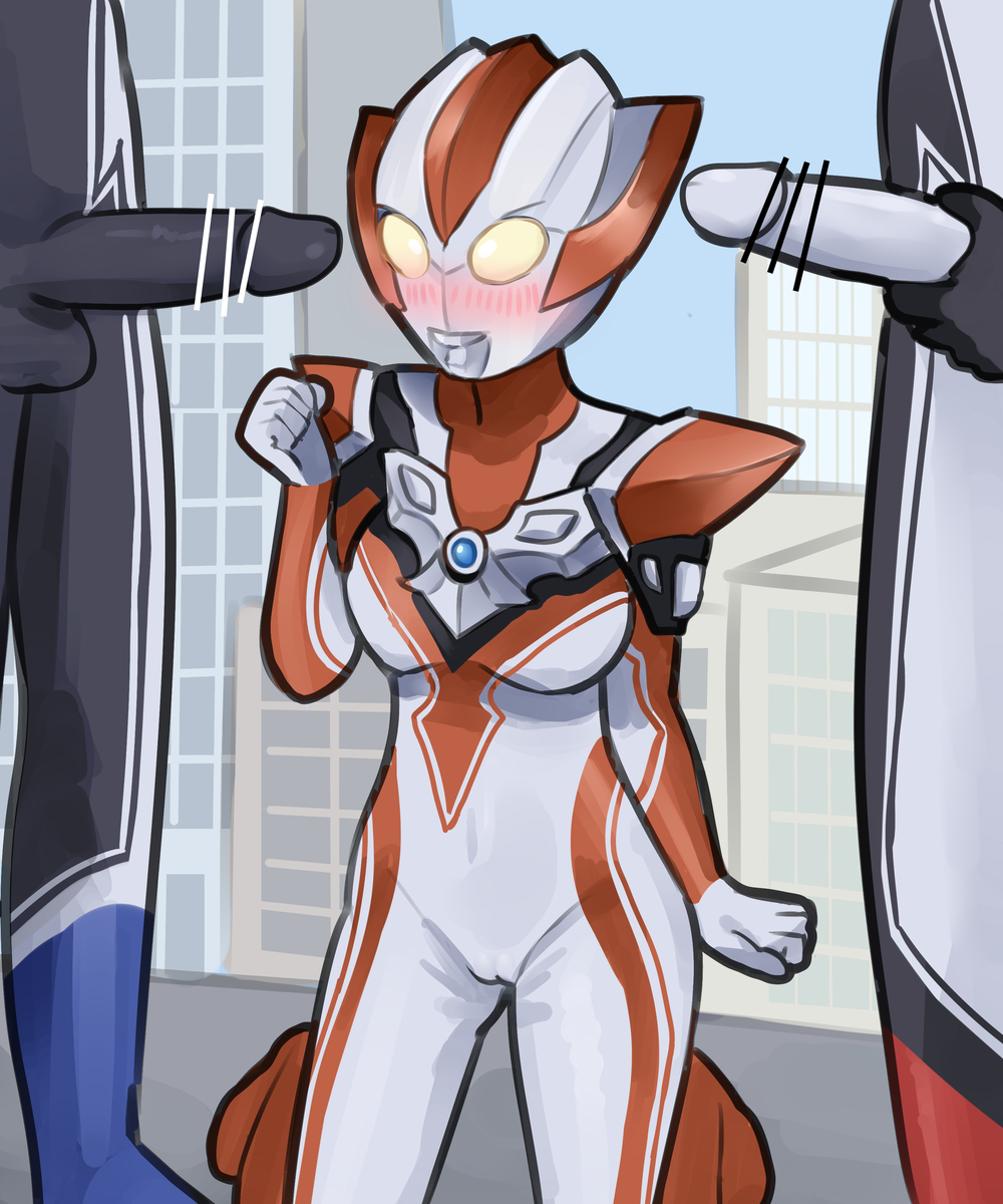 1girls 2boys alien alien_boy alien_girl alien_humanoid ball_gag breasts building city grabbing_penis grigio_gets_raped incest minato_asahi_(grigio) penis penis_out ultraman_(franchise) ultraman_blu ultraman_r/b ultraman_rosso ultrawoman_grigio