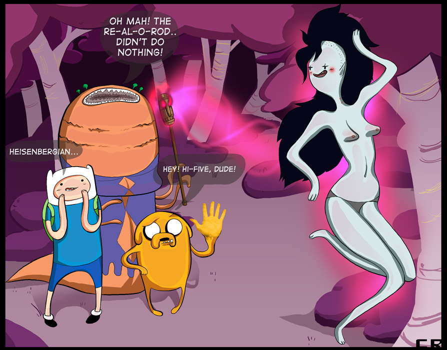 adventure_time backpack bag blonde_hair chogori female finn_the_human human jake_the_dog marceline pale_skin side_shave