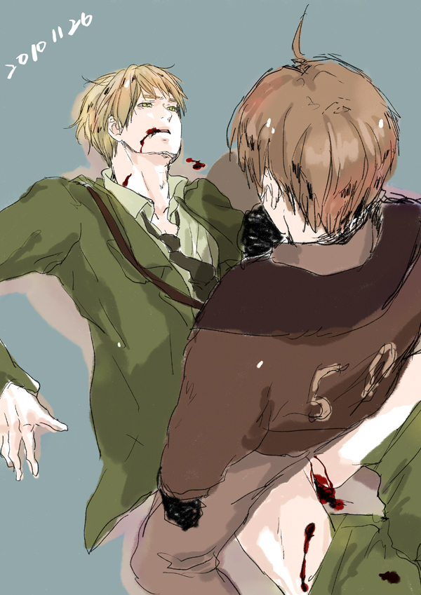 2boys alfred_jones america_(hetalia) arthur_kirkland axis_powers_hetalia blood england_(hetalia) forced_yaoi gay male multiple_boys rape yaoi