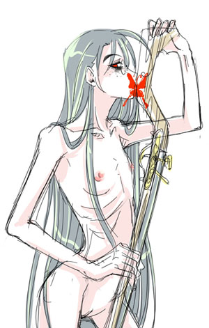 anorexia casual_nudity drawn female female_only gun hellsing lean nazi nonsexual_nudity ribs rifle rip_van_winkle skinny skinny_girl thin_arms thin_waist vampire