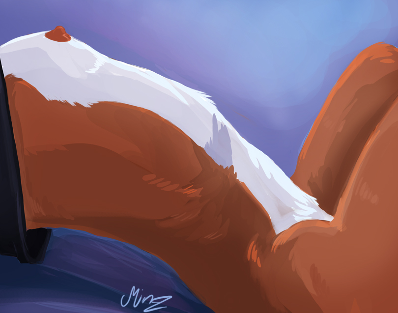 anthro bottomless clothes color fur furry male male_only mingchee nipples pokemon pokemon_(species) side_view solo tagme vulpix