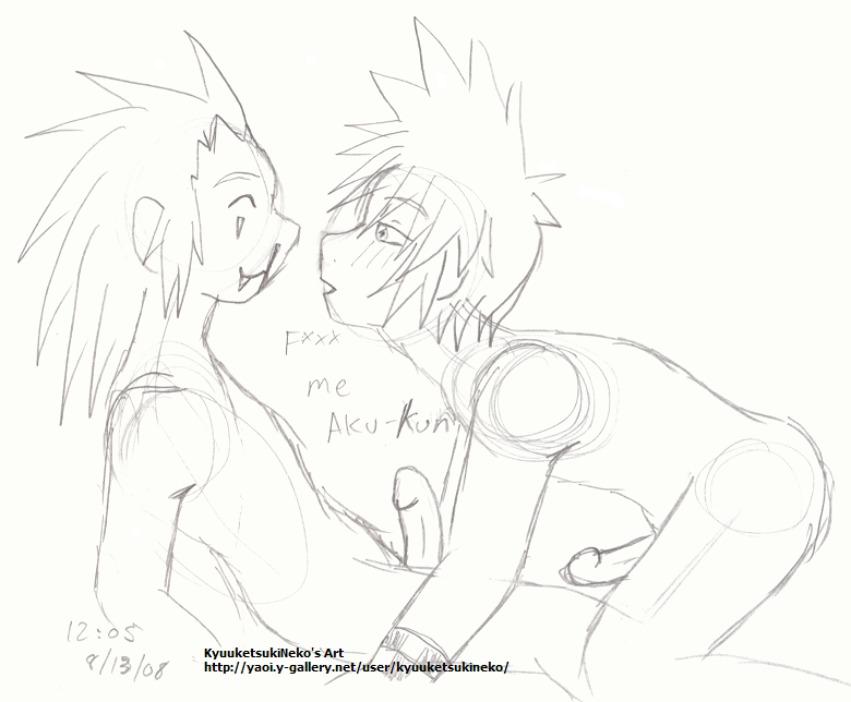 axel_(kingdom_hearts) gay kingdom_hearts male_only monochrome penis rough_sketch roxas square_enix tagme