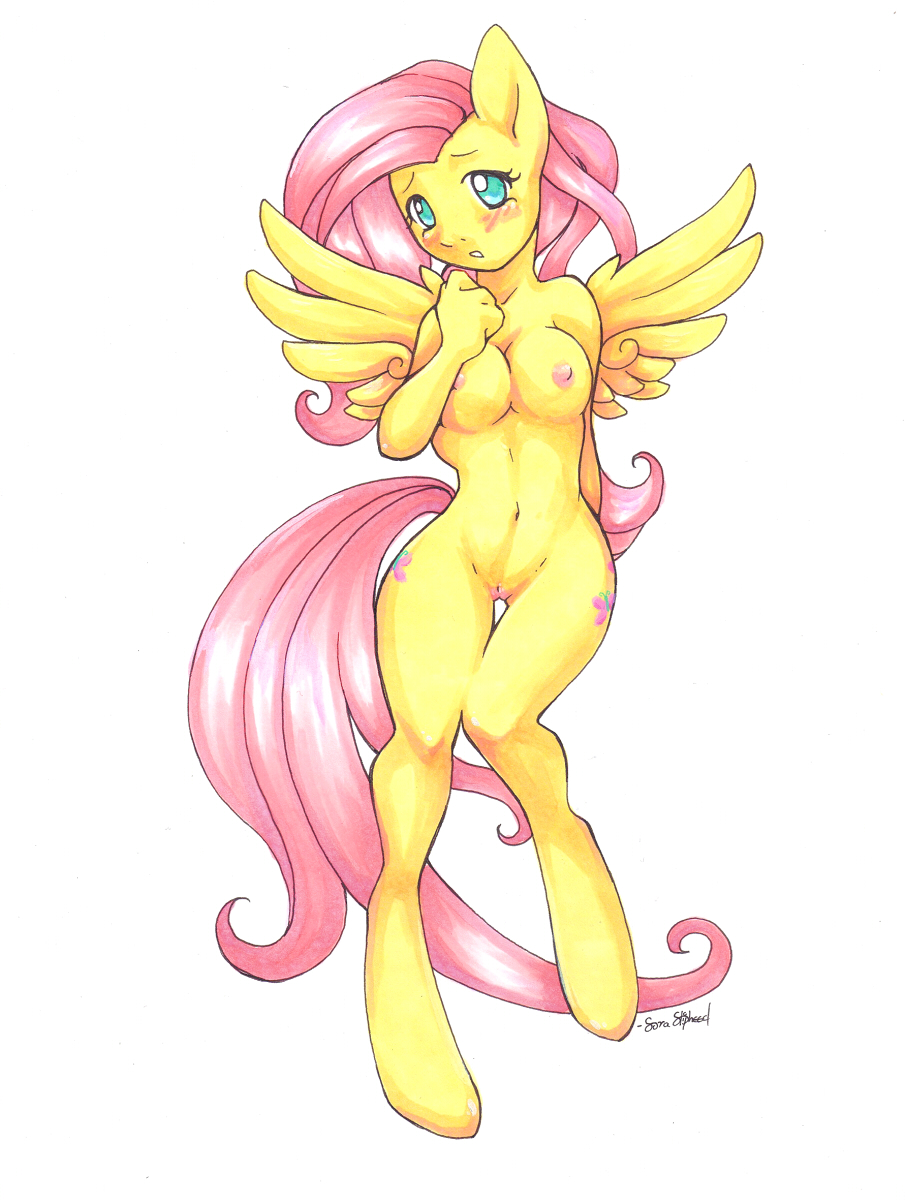 anthro fluttershy_(mlp) friendship_is_magic my_little_pony soraslipheed straight_hair tagme