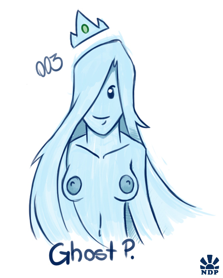 adventure_time breasts ghost ghost_girl ghost_princess hair_over_one_eye long_hair nipples nomdepenn simple_background white_background