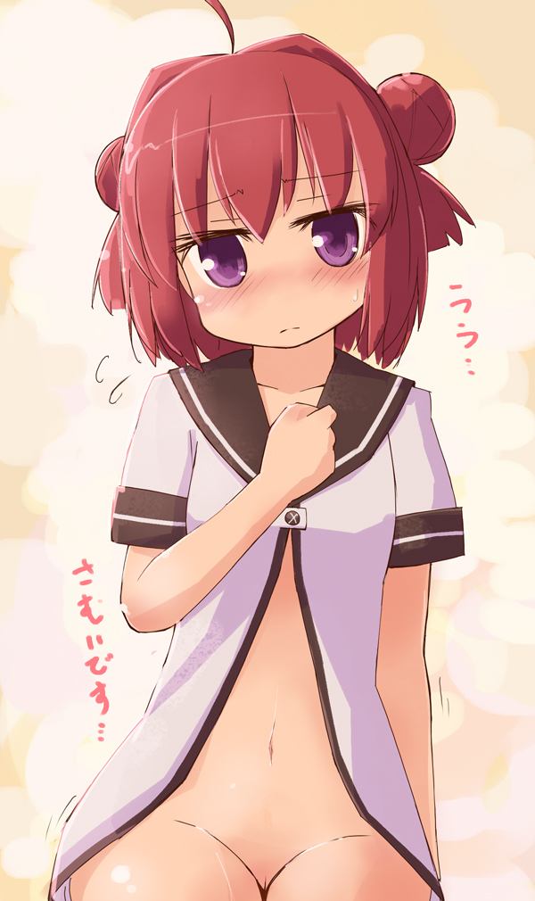 1girls akari_akaza female japanese_text purple_eyes tagme yuruyuri