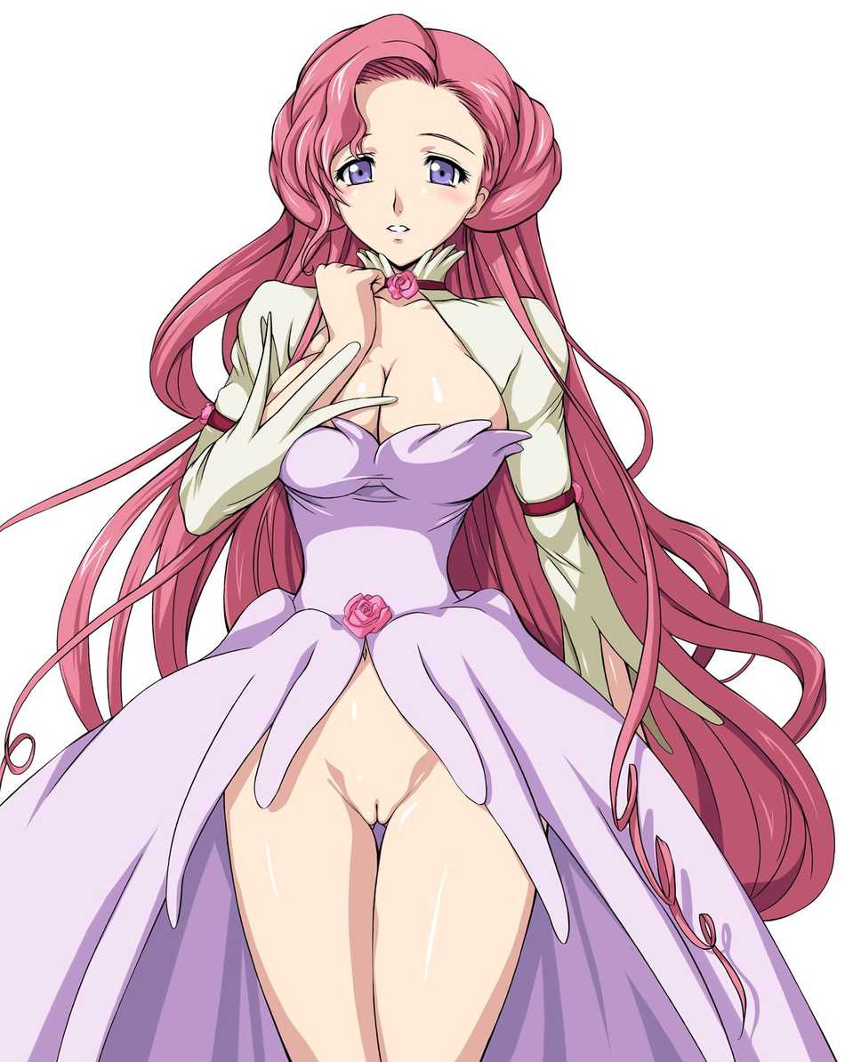 breasts cleavage code_geass dress euphemia_li_britannia female pussy smile