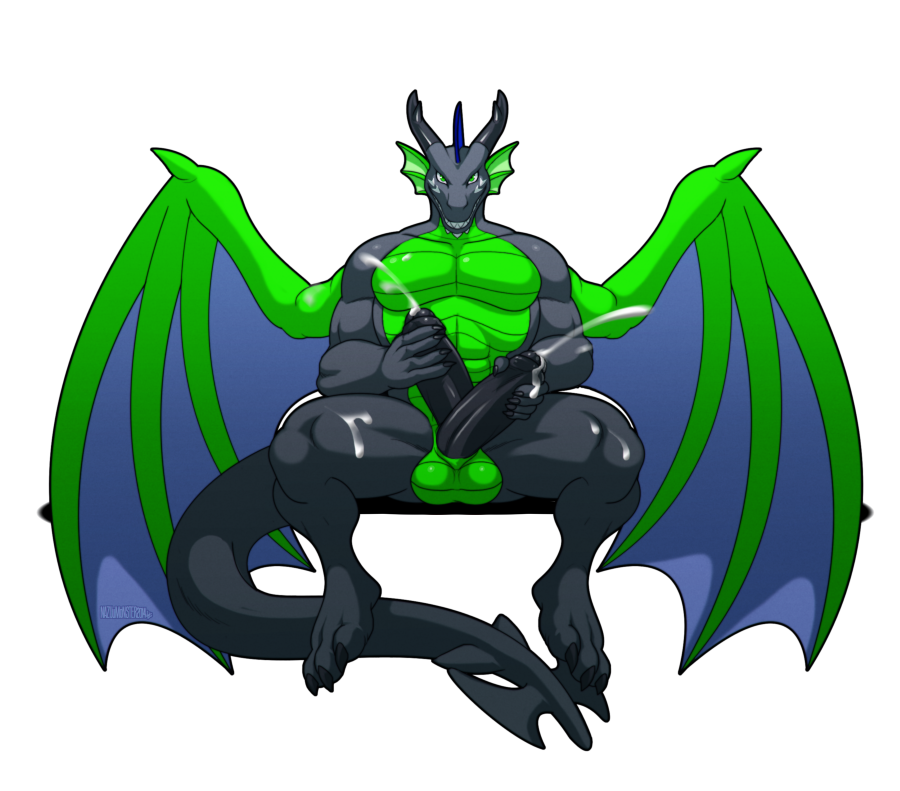 big_penis diphallia diphallism dragon green_eyes male multi_genitalia multi_penis nazuu-m0nster penis smile tagme wings xarda