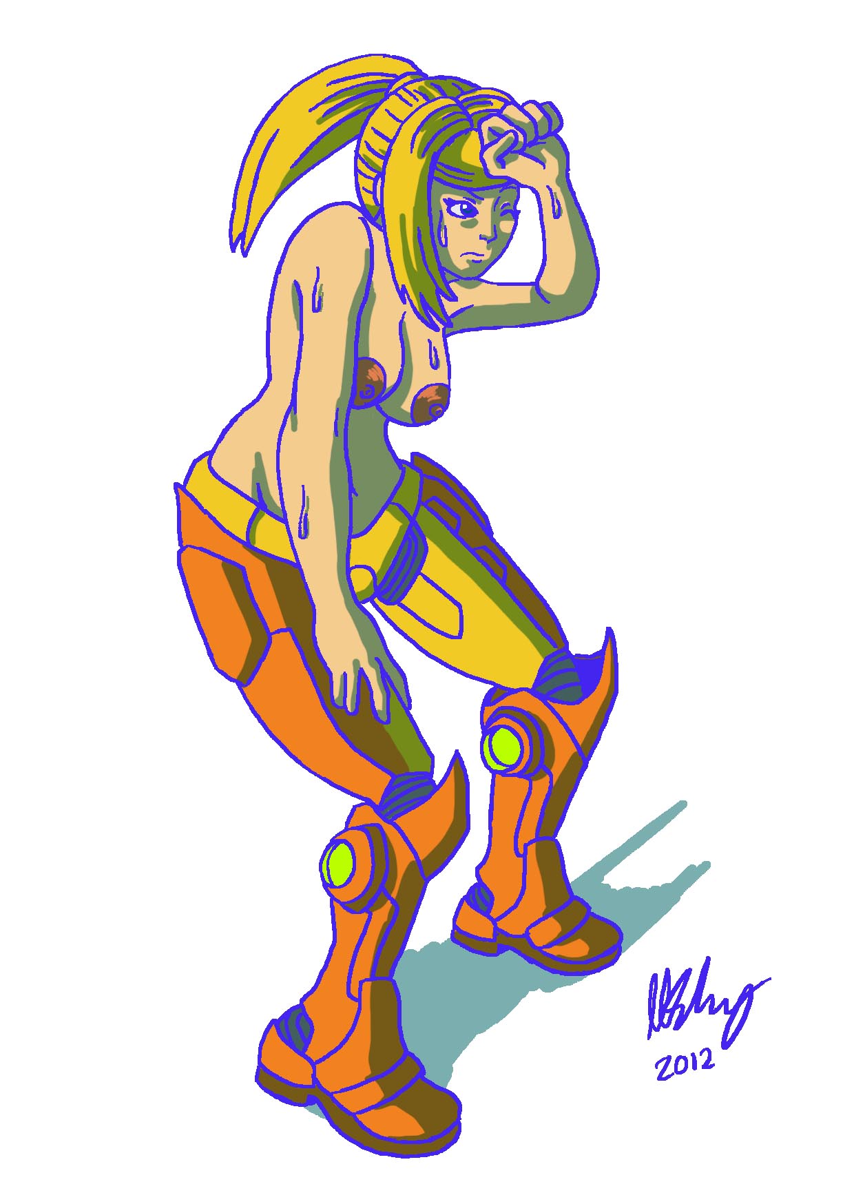 armor female female_only human metroid nintendo projectzuel samus_aran solo tagme varia_suit