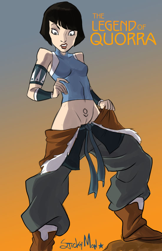 1girls accidental_exposure avatar_legends clothing cosplay crossover crossover_cosplay disney disney_xd female female_focus female_only human korra_(cosplay) pussy pussy_slip quorra small_breasts smooth_skin solo stickymon the_legend_of_korra tron tron_legacy tron_uprising