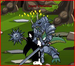 adventurequest_worlds anthro aqw aqworlds armor artix_entertainment clenched_teeth clothed_sex clothing cum cum_pool edit excessive_cum female from_behind interspecies lizard mace male morning_star original_character overflow reptile scalie size_difference sword tail weapon zardman