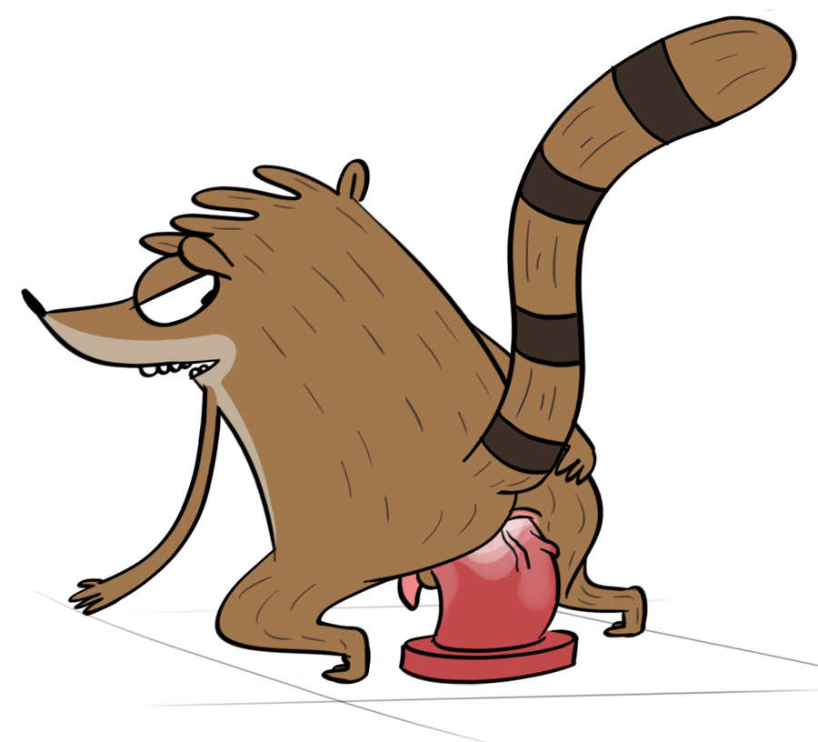 anal_masturbation anal_object_insertion cartoon_network dildo dildo_sitting jerseydevil male male_only masturbation penis raised_tail regular_show rigby rigby_(regular_show) uncensored warner_bros warner_brothers