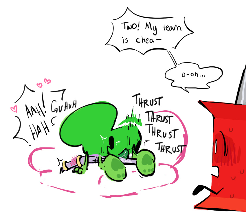 battle_for_dream_island gaty_(bfdi) object_shows pin_(bfdi) sex tagme the_power_of_two two_(tpot) walked_in_on