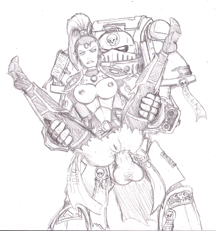 adeptus_astartes aeldari cum cum_in_ass cum_inside eldar fleatrollus grey_knight howling_banshee imperium_of_man monochrome purity_seal rape sketch space_marine warhammer_(franchise) warhammer_40k