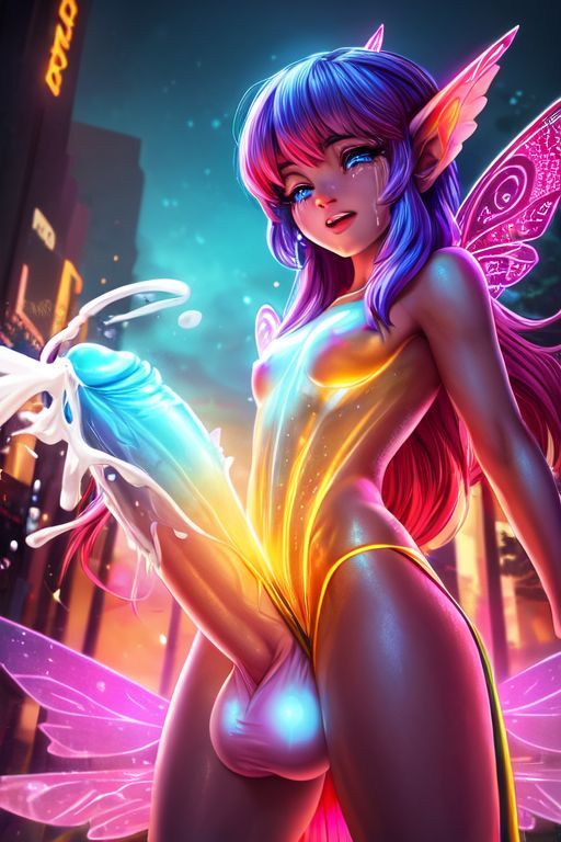 ai_generated cum fairy fantasy futanari huge_cock illustration