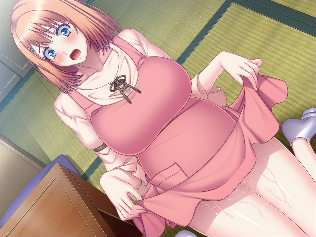 1girls apron blush breasts childbirth clothed_female desk female_only game_cg gigantic_breasts happy_ending huge_breasts kyonyuu_shokudou_harami_teishoku large_breasts married_woman massive_breasts mature_female mizunagi_moeno open_eyes open_mouth orange_hair orange_hair_female pink_clothing pregnancy pregnant pregnant_belly pregnant_female pregnant_schoolgirl schoolgirl short_hair short_hair_female short_orange_hair solo_female surprised surprised_face tatami water_break white_socks