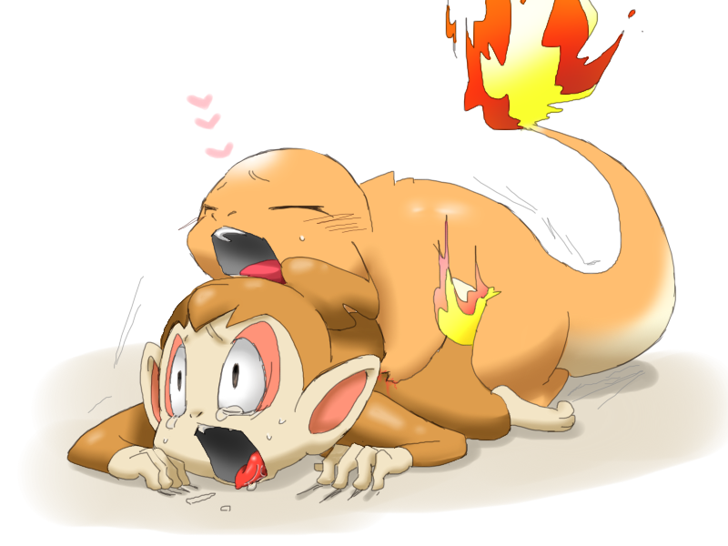 4:3 charmander chimchar color fiery_tail fire from_behind fur furry interspecies male nintendo nude orange_fur pokémon_(species) pokemon pokemon_(species) pokemon_dppt pokemon_rgby tail tail_fire unknown_gender