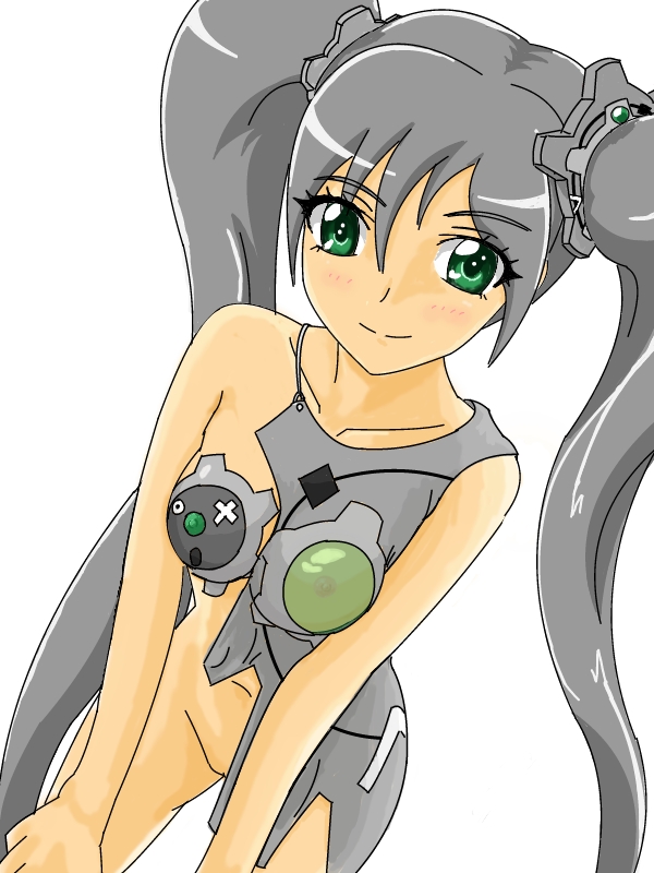 blush breasts color female female_only front_view gigiaru humanized klang pointy_chin pokemon smile solo tagme