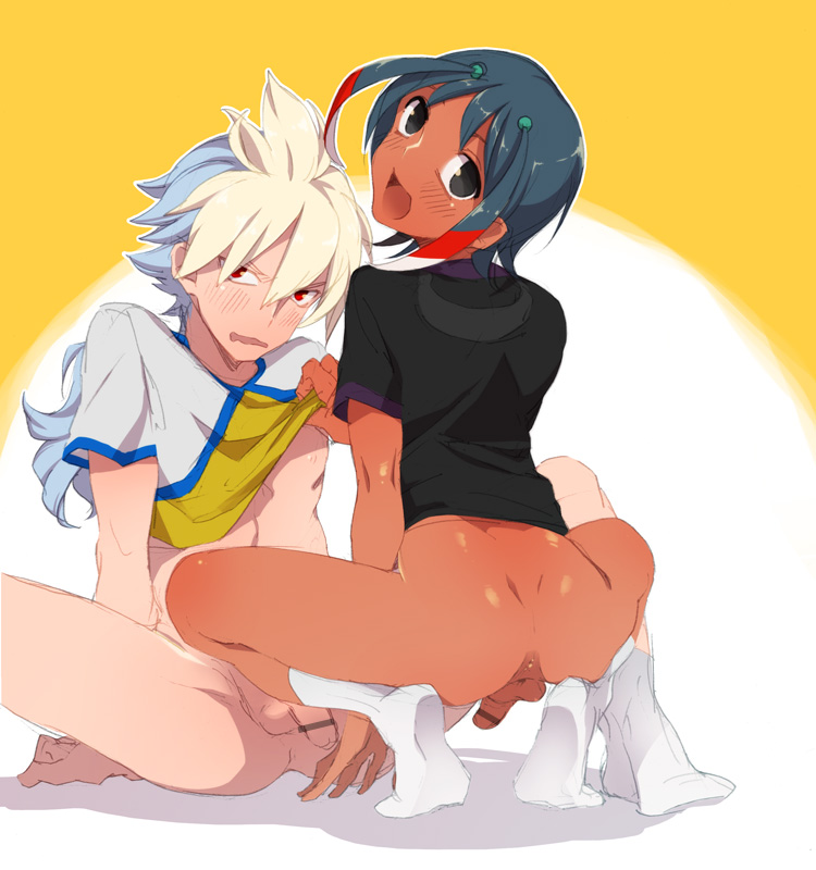 2boys bottomless hakuryuu inazuma_eleven inazuma_eleven_go shuu tagme yaoi